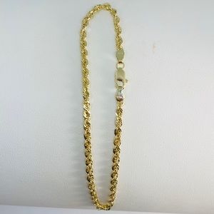 10k Gold Rope Bracelet 3mm 9” men/women